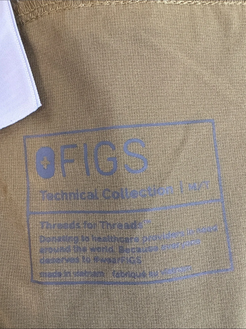 Figs Olive Jogger Scrub Pants with Black Drawstring Size Medium